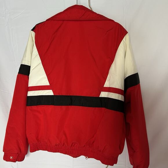 Vintage CB Sports Thinsulate Jacket Mens medium Full Zip/Button -Red Black White - Picture 4 of 15
